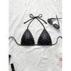 1011 new European and American polka dot lace-up neck sexy swimsuit women's beach bikini swimsuit single top