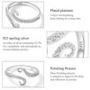 WOSTU 925 Sterling Silver Exquisite Cute Zircon Octopus Whisker Open Ring for Women Fine Jewelry Gift