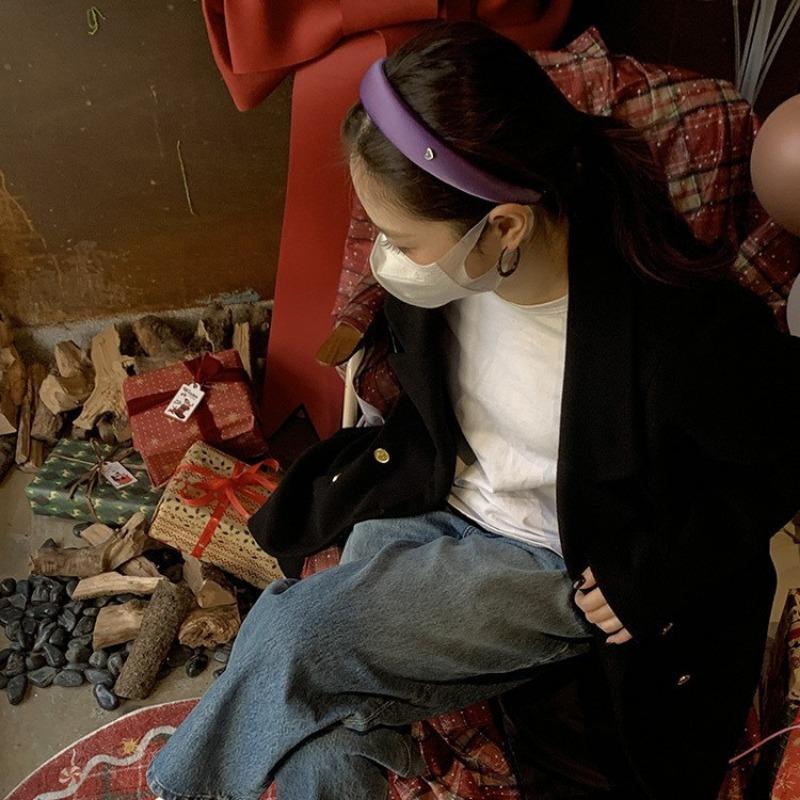 Purple Color Satin Hair Band, Hair Bow, Hair Ring, Hair Clip, Korean Headband Hair Accessory, Hair Decoration