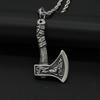 Pendant Fashion Men's Retro Double Sided Ax Odin Legend Chain Necklace