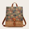 New Stylish Retro Printed Bark Flip Backpack Women's Large Capacity Backpack