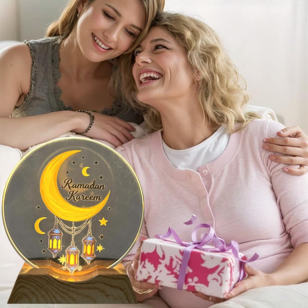 1 moon star round ball night light is suitable for Ramadan, Valentine's Day and other festival decorations. It can be used as a