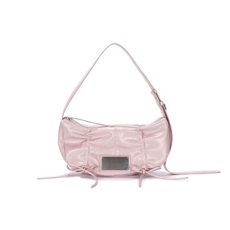 

Плиссированная сумка-хобо с бантом, кроссбоди, из искусственной кожи, женская, повседневная, модная, с бантом, на плечо, подмышку, сумка кроссбоди розовый