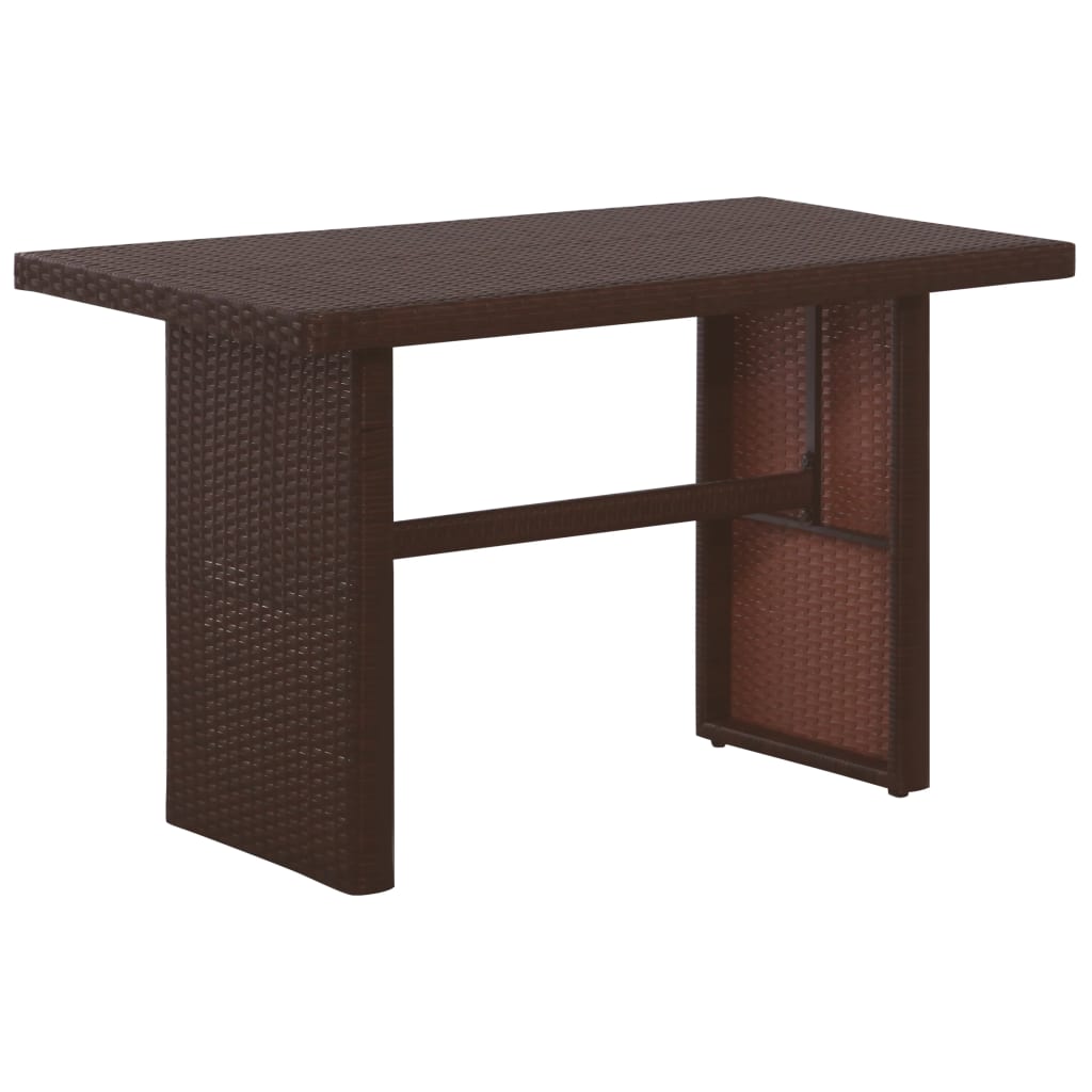 3 Piece Bistro Set with Cushions Brown Poly Rattan