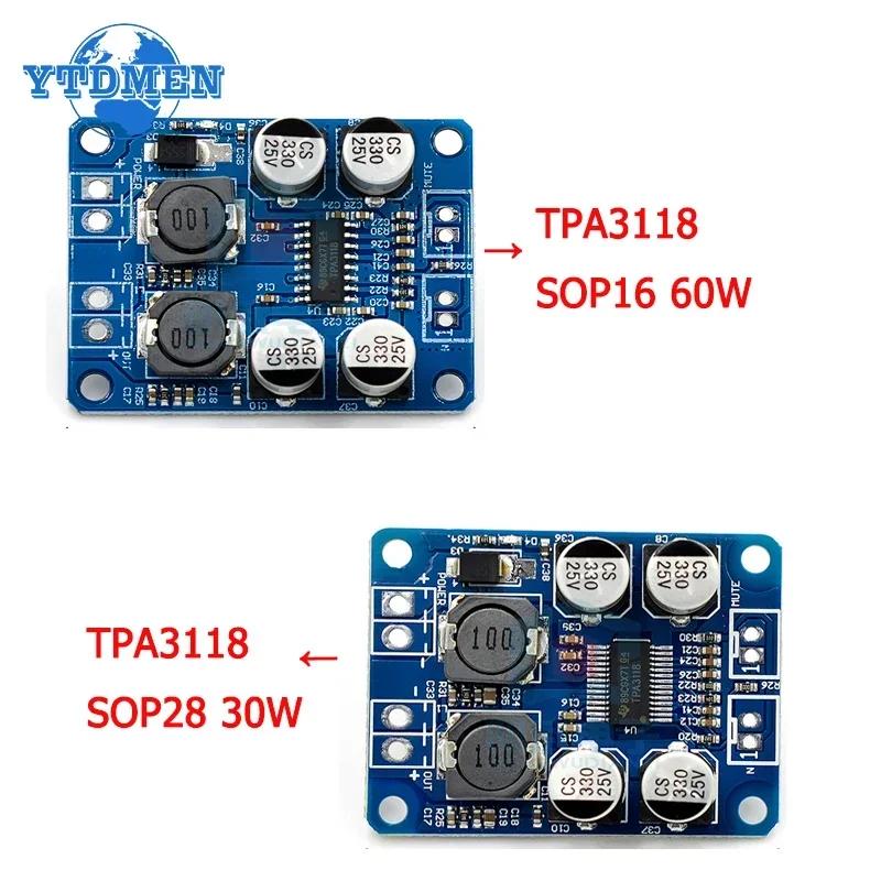 1PCS TPA3118 60W Amp Module 30W DC 8V-24V Mono Digital Audio Power Amplifier Board
