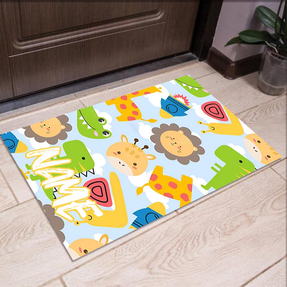 Custom Name Animals Printed Carpet,Rug for Office Chair Living Room Bedroom Kitchen Room Decor Gifts.