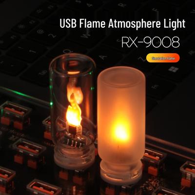 RX9008 LED Flackernde Flamme USB Kerzenlicht für Auto oder Schlafzimmer Schreibtisch.