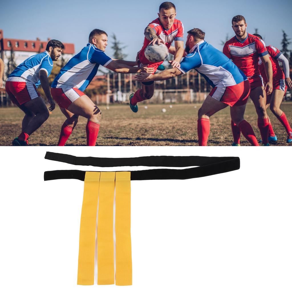 Football Waist Belt Flag Competition Training Waistband Flag Outdoor Sports Pulling Ribbon Yellow