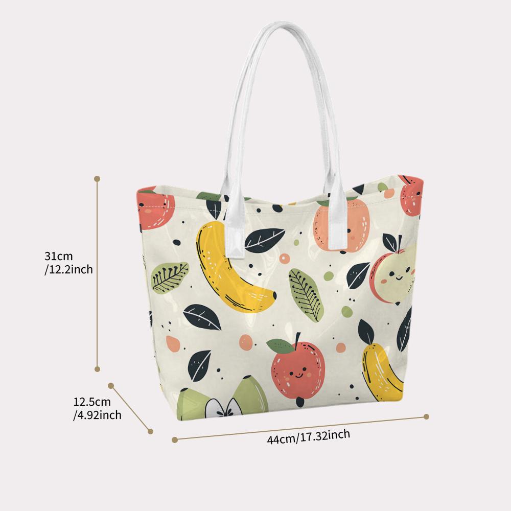 Cute Fruit Pattern Tote Bag Casual Portable Lightweight Daily Shopping Handbag