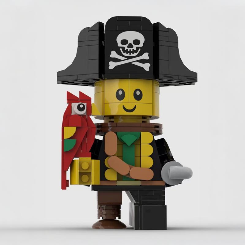 Creative Designer Pirate Mini Doll Piratebaby Figure MOC Tribute Brickhead Pirate Model Building Toy Blocks Idea Party Gifts