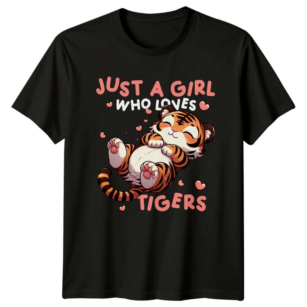 Just A Girl Who Loves Tigers Cute Cartoon TShirt
