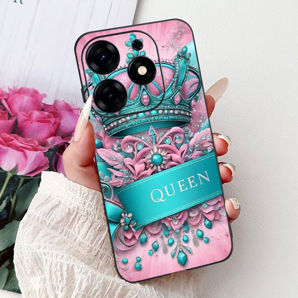 For Tecno Spark 10 Pro Phone Case Spark 10Pro 4G KI7 Elegant Floral Cat Printing Soft Silicone TPU Cases