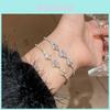 Korean Style Floral Zirconia Adjustable Bracelet For Women Gift Present