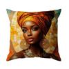 Traditional African Women Cushions Pillowcase Printed Polyester 45X45Cm Throw Pillow Cover Decorative Sofa Cushions Pillowslip