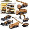 Large Engineering Vehicle Toy Set Combination Series Children Excavator Bulldozer Mixer Crane Boy Car