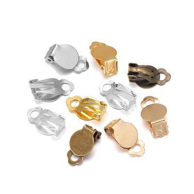 50pcs/lot Gold Blank Clip Earrings Setting Base Fit 10mm Glass Cabochons DIY Jewelry Findings Making Material