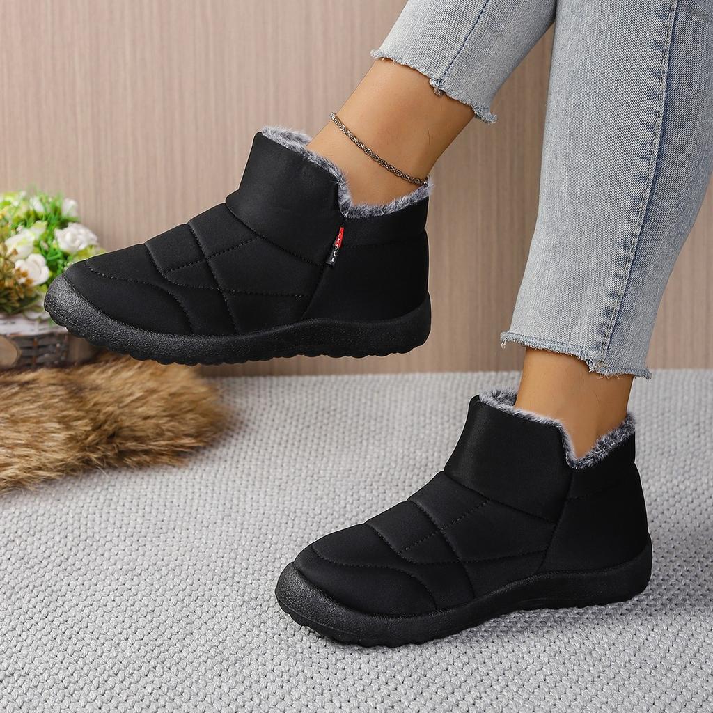 Fashionable New Style Comfortable and Non Slip Snow Boots Winter  Round Toe Flat Bottom Velvet Women's Boots