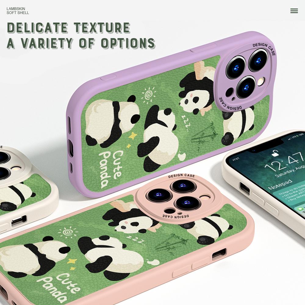 Niedliche Panda-PU-Leder-Handyhülle für Infinix VIVO OPPO Reno Realme Huawei Nova Honor Smartphone-Hülle