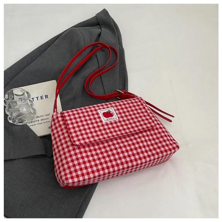 

Большая вместительная женская сумка через плечо из холста, новая осенне-зимняя повседневная модная универсальная клетчатая сумка для поездок на работу на одно плечо