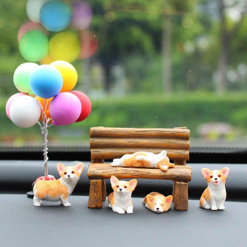 Car Central Control Ornaments, Car Decoration Sets, Resin Simulation Dog Car Supplies Gifts, Customizable Phone Number Plates