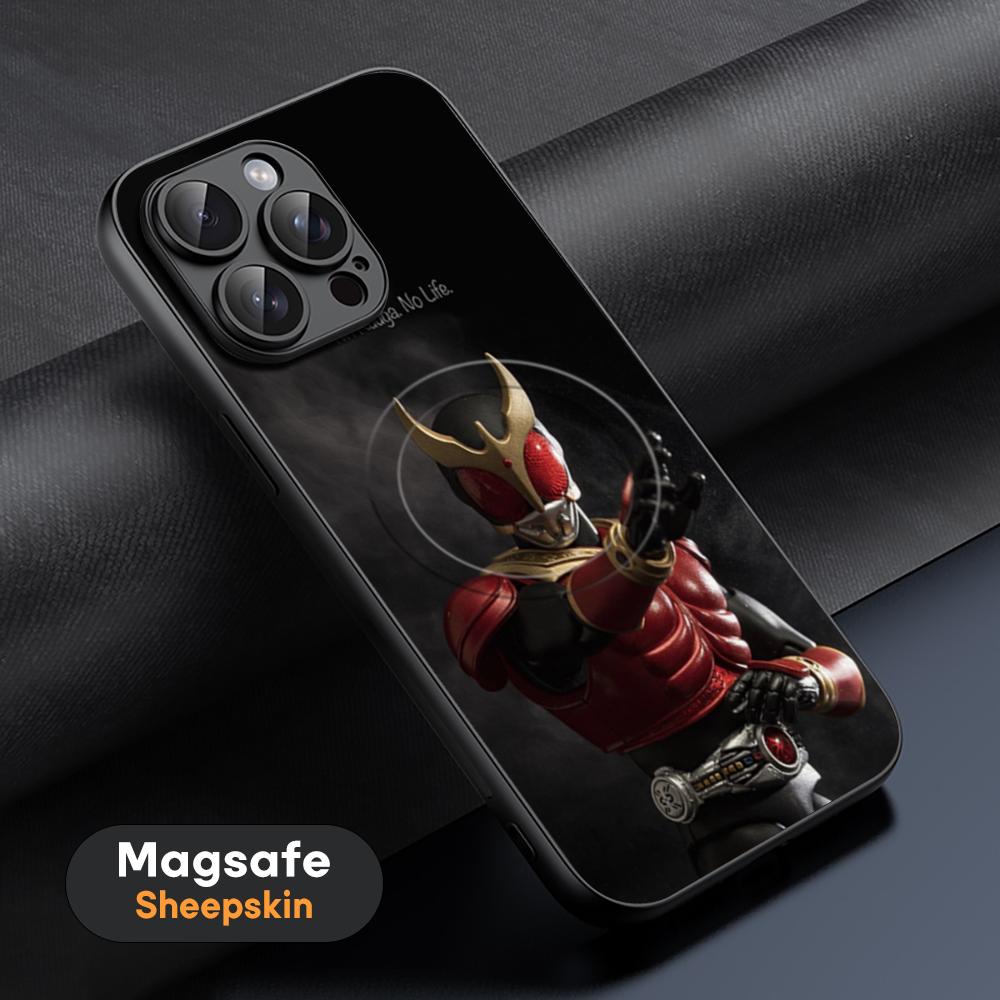 K-Ka-men R-Ri-der Kick KuugA Phone Case For iPhone 17 16 15 14 13 12 11 Plus Pro Max  High-end Luxury Magsafe Sheepskin