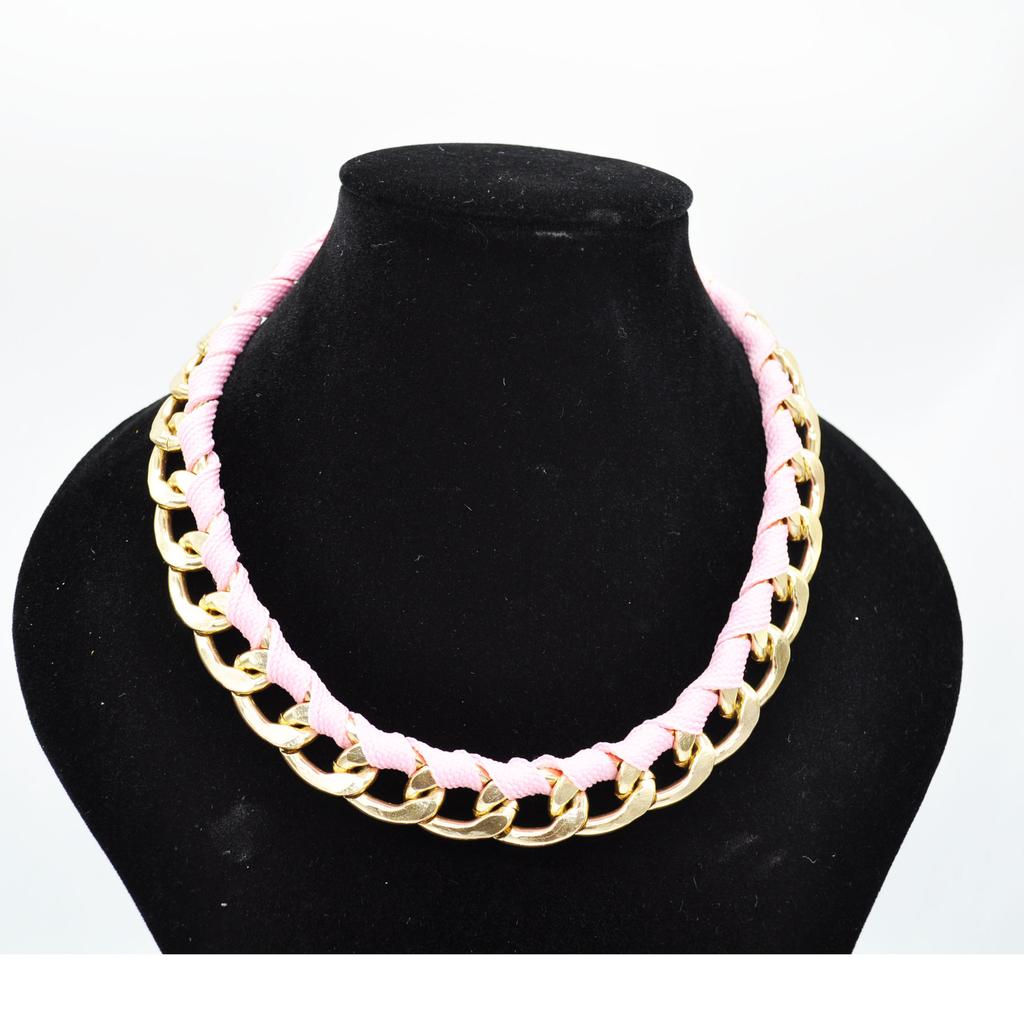 Trendy Big-Name Fluorescent Necklace, Jewelry Fashion Chain Woven Webbing Necklace