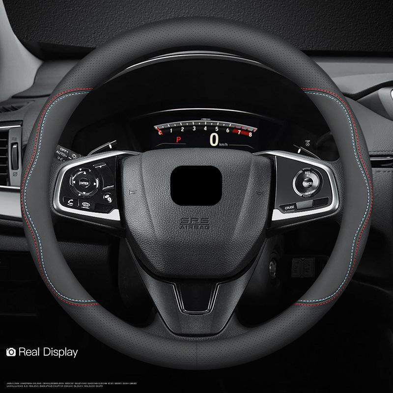 Universal PU Leather Car Steering Wheel Covers Without Inner Ring Suitable for 14.5-15 37-38cm Car Interior Supplies Accessories