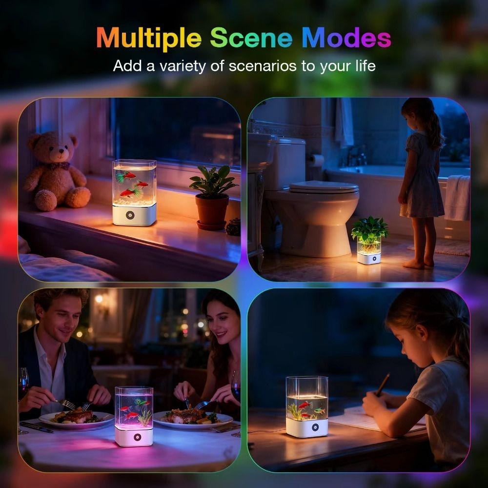 Farbwechselnde USB-betriebene Lampe Dimmbares LED-Umgebungslicht Mini-Aquariumlicht Geburtstagsgeschenk