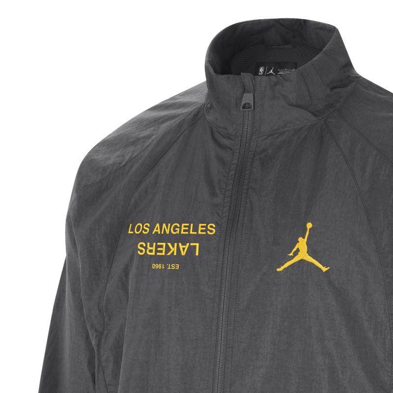 Jordan X NBA Collaboration Courtside Statement Edition Los Angeles Lakers Logo Letter Collar Zip Jacket Men Jacket Medium-Gray Smoke-Purple FV8193-254