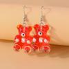 Cute Colorful Gummy Bear Drop Earrings for Women Girls Cartoon 3D Bear Earrings Party Holiday Jewelry Gifts