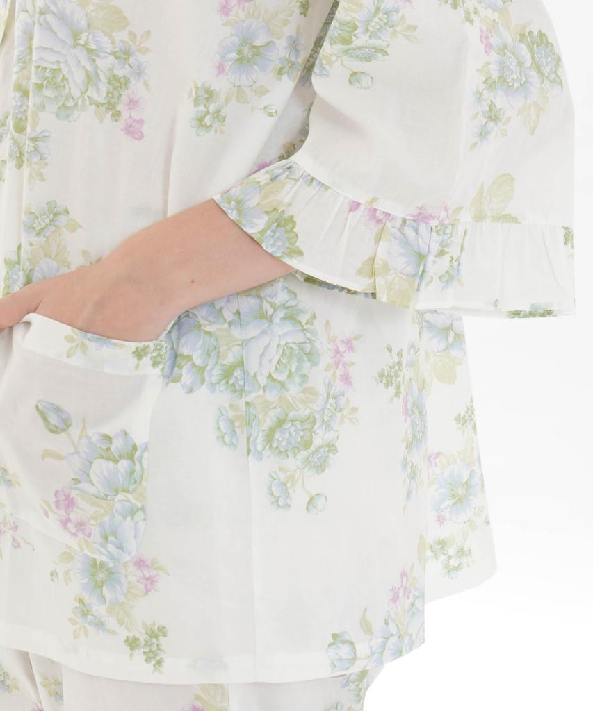 Narue White Pajama Size Rose Pajamas Women's Set, 60/Lone