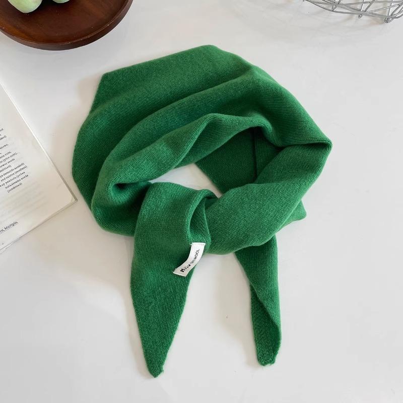 Pure Wool Triangle Scarf Niche Knitted Headscarf Multifunctional Scarf for Women Warm and Versatile Autumn and Winter New Trend
