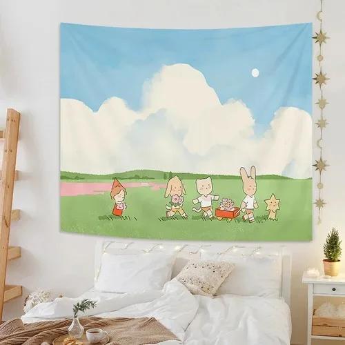 Fresh Field Spring Outing Style Decorative Tapestry Bedroom Living Room Tapestry Home Wall Decoration Tapestry