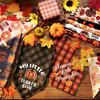 Xuniea 12 Pieces Fall Dog Bandanas Thanksgiving Day Bandanas for Dogs Maple Leaf Pumpkin Patterned Autumn Pet Triangle Kerchief Scarf Bibs for Small