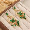 French Emerald Butterfly Heavy Industry Full Of Zircon Gorgeous Dinner, Niche Light Luxury Temperament Silver Needle Earrings
