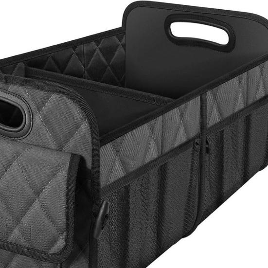 Car Trunk Organizer Foldable Portable Storage Box 2 Compartments Car Luggage Compartment Road Trips Camping Car Accessories