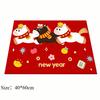 New Horse Pattern New Year Door Mat Red Bath Mat Non-slip Water Absorption Foot Mat Home Decorations