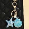 Colorful Shell Key Ring Marine Creature Shell Pendant Shell Keychain  DIY Jewelry Gifts