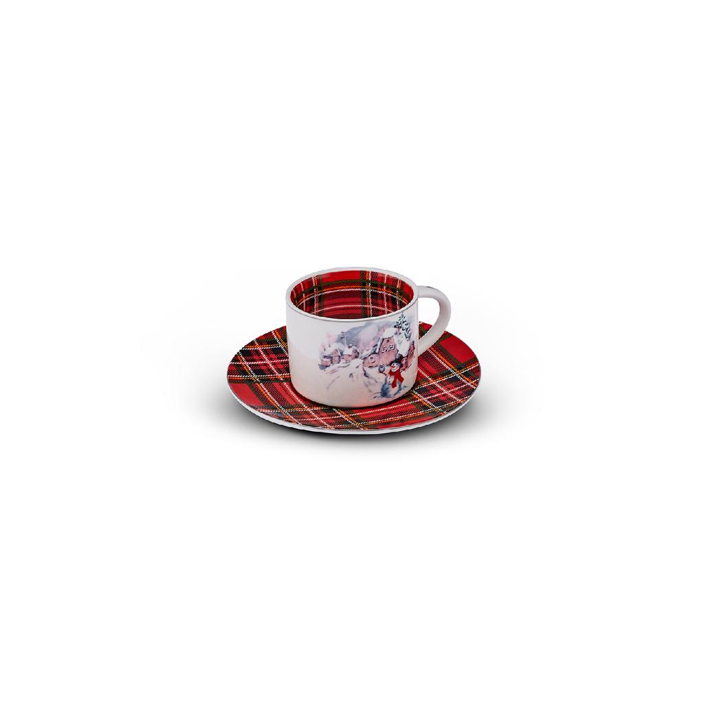 New Year Plaid 12-teilige Kaffeetasse für 6 Personen 110 ml