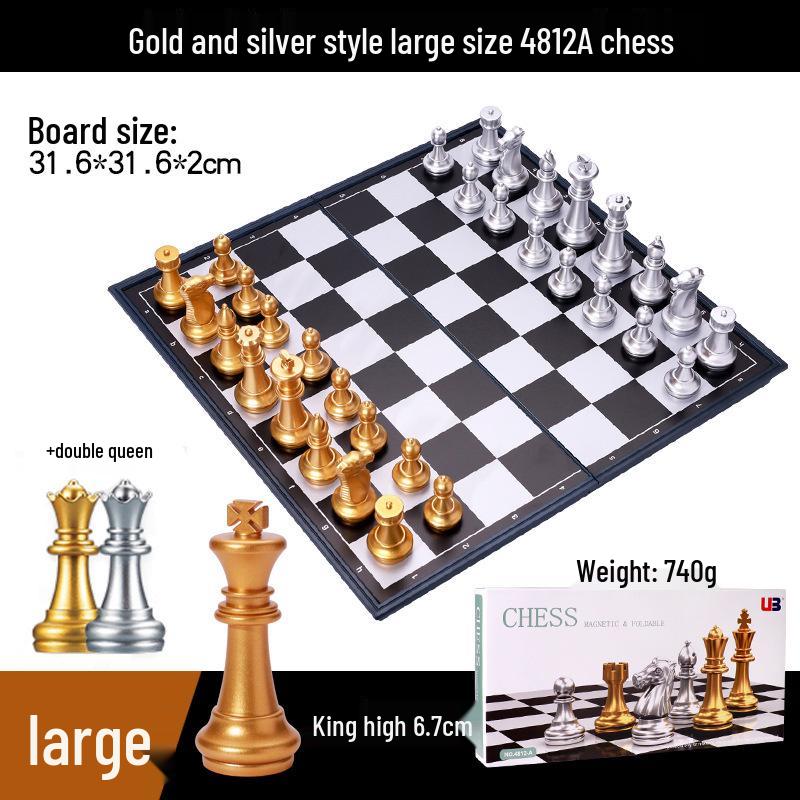 UB Magnetic Chess Set - Folding Chessboard for Beginners (Large & Medium Sizes)