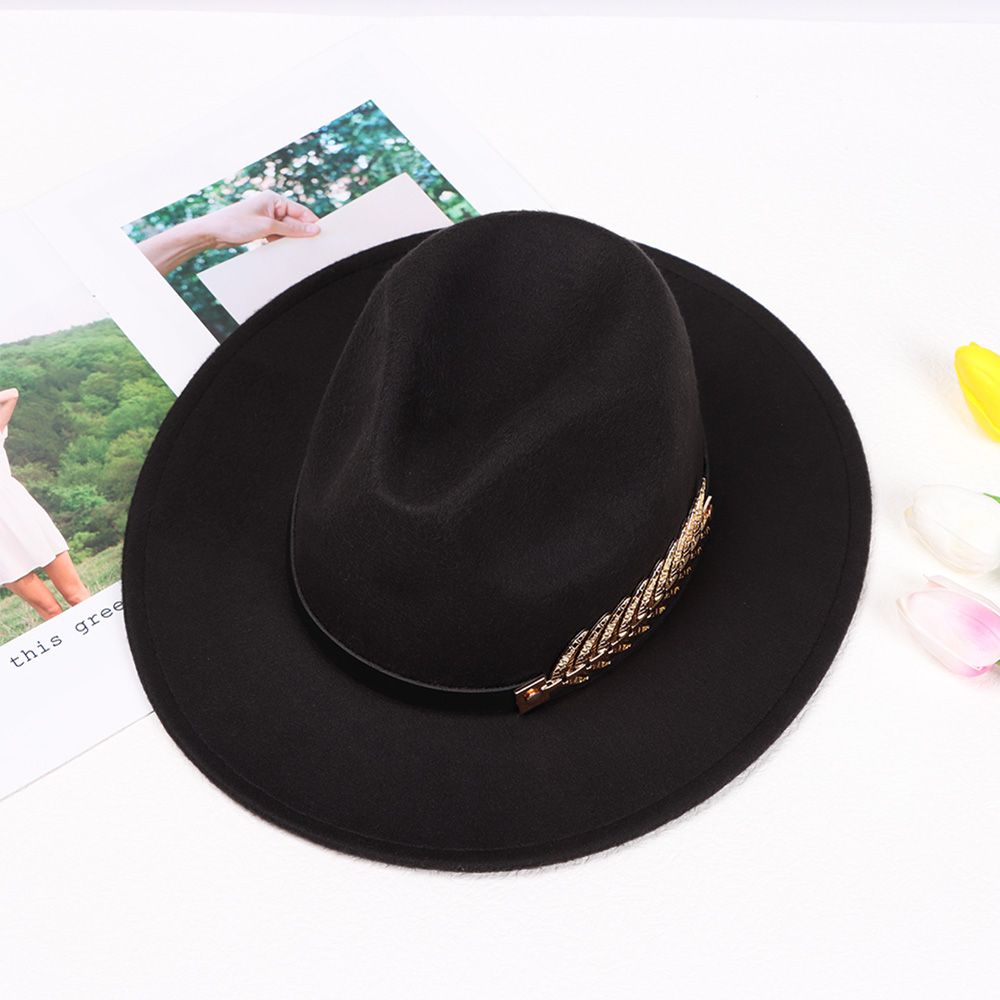 Fashion Wool Women Wide Brim Hat Sun Hat Felt Trilby Jazz Cap