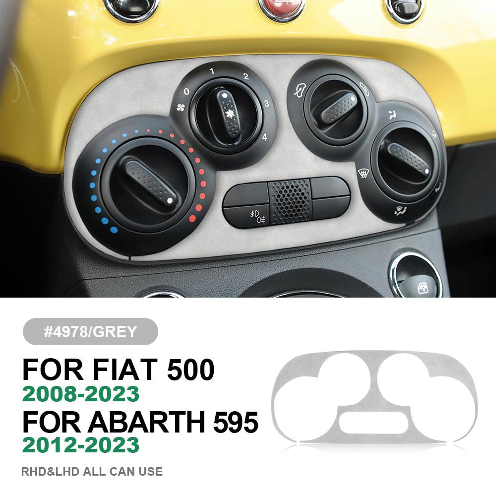 for Fiat 500 Abarth 595 2012 2013 2014 2015- Made of Alcantara Suede Sticker Central Ac Panel Trim Car Interior Accessories