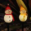 Waterproof Solar Powered Yard Ornaments 2Pcs Snowman Garden Lights, Christmas Pathway Decorative Figures for LED Lamps with Stakes Lawn Patio