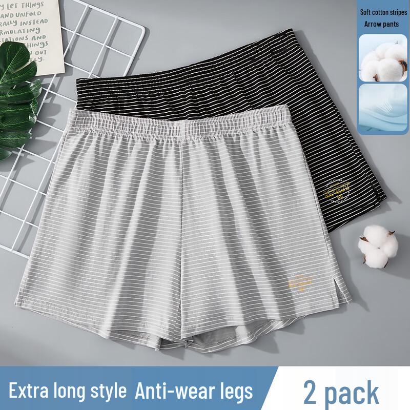 

Hengyuanxiang Men s Loose Cotton Striped Boxer Shorts 3XL
