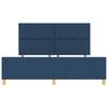 Bed Frame with Headboard Blue 180 x 200 cm Fabric