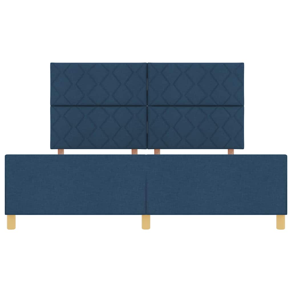 Bed Frame with Headboard Blue 180 x 200 cm Fabric
