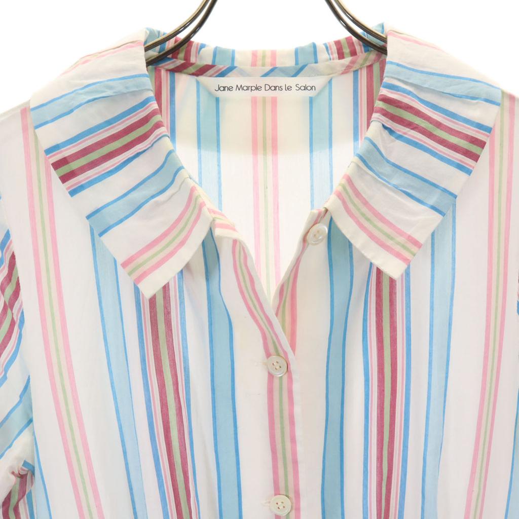 Jane Marple Dans Le Salon made in Japan Streifen Kurzarm Hemdkleid M Damen Gebraucht