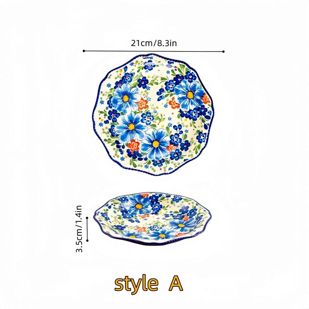 Keramický talíř v polském stylu domov vintage hluboký talíř snídaňový talíř přípravný talíř vysoká hodnota talíř na steak talíř na ovoce unikátní