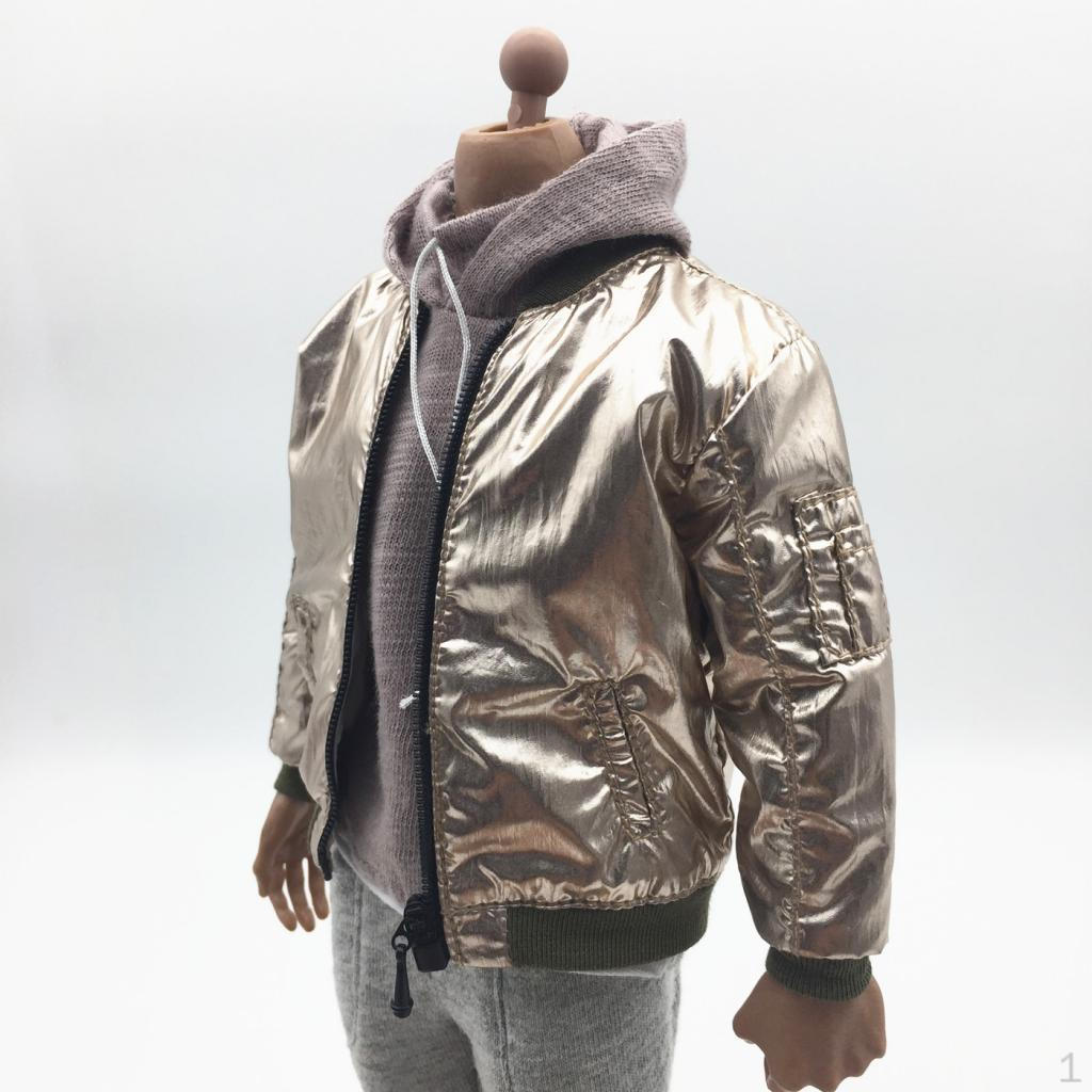 

1/6 Scale Male Figure Doll Clothes, Handmade Costume, Fashion PU Leather Jacket Coat Outfit for 12
