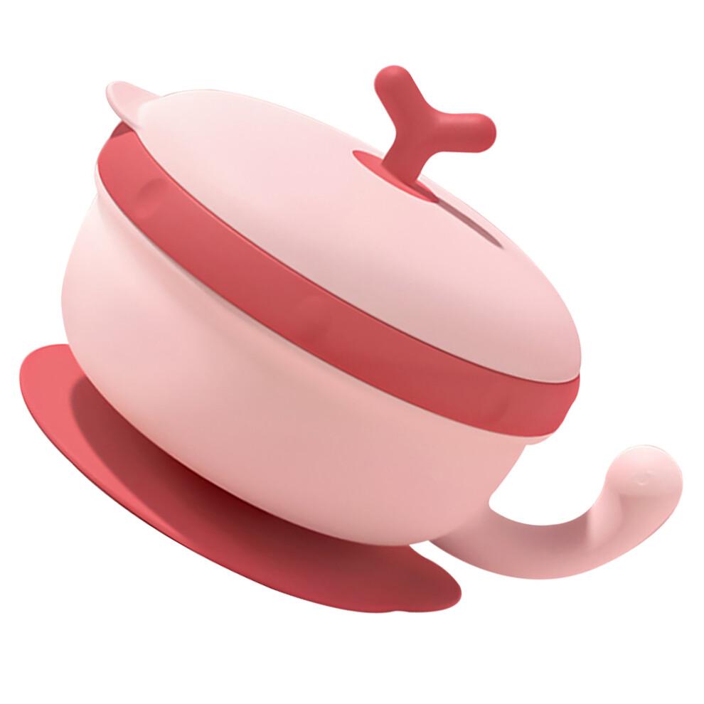 1 pièce Bol Rose en Acier Inoxydable à Conservation de Chaleur avec Ventouse